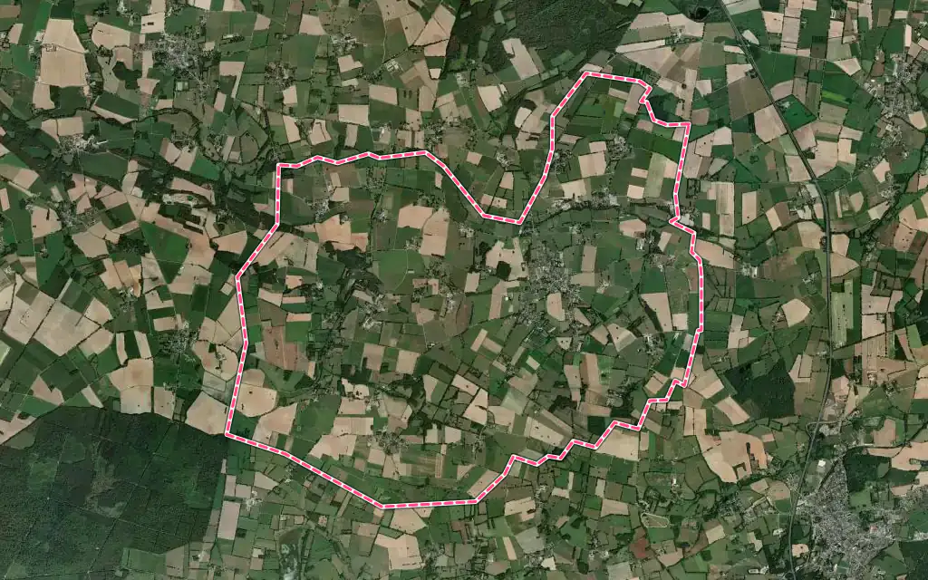 Vue satellite de Marsac-sur-Don avec ses contours administratifs