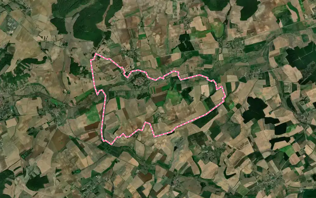Vue satellite de Marsal avec ses contours administratifs