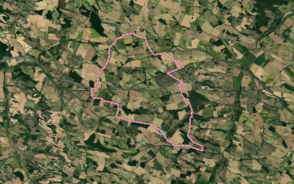 Vue satellite de Marsan avec ses contours administratifs