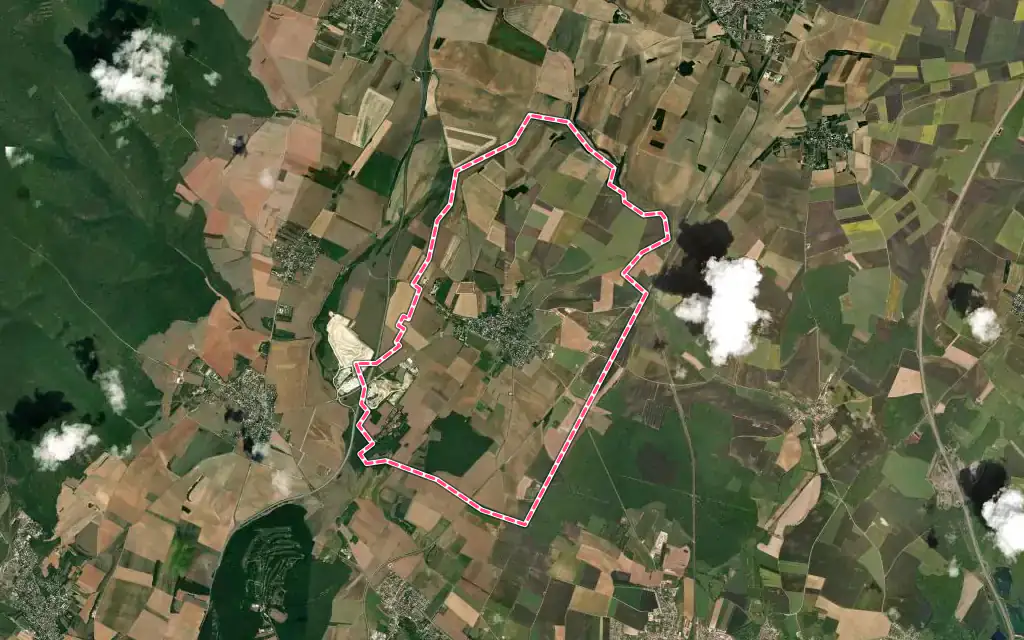 Vue satellite de Marsannay-le-Bois avec ses contours administratifs