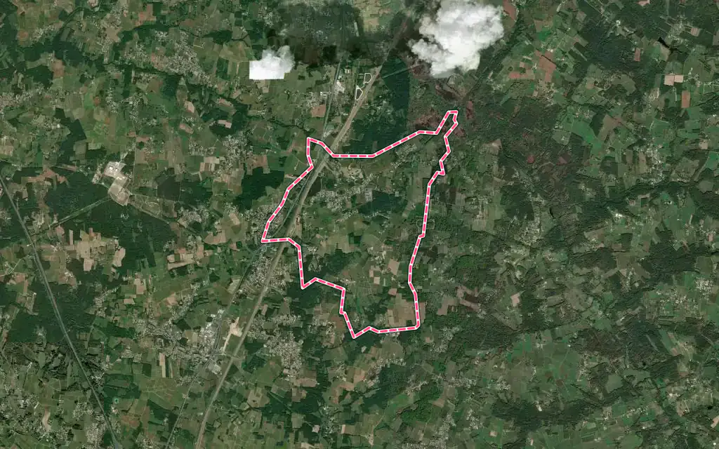 Vue satellite de Marsas avec ses contours administratifs