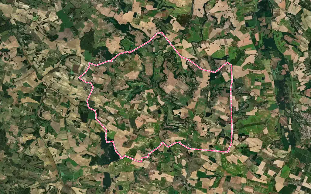 Vue satellite de Marsolan avec ses contours administratifs