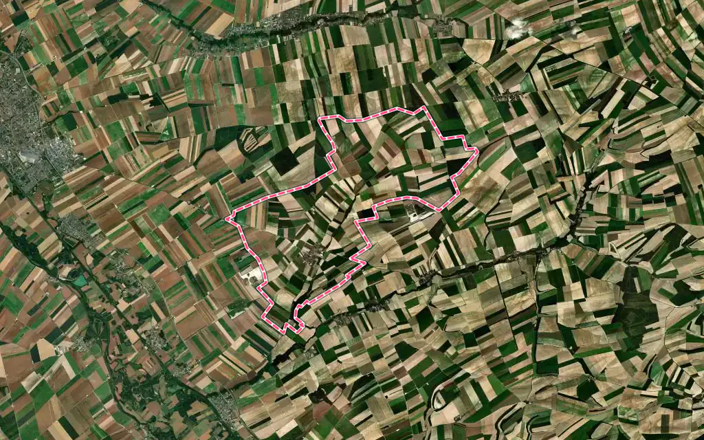 Vue satellite de Marson avec ses contours administratifs