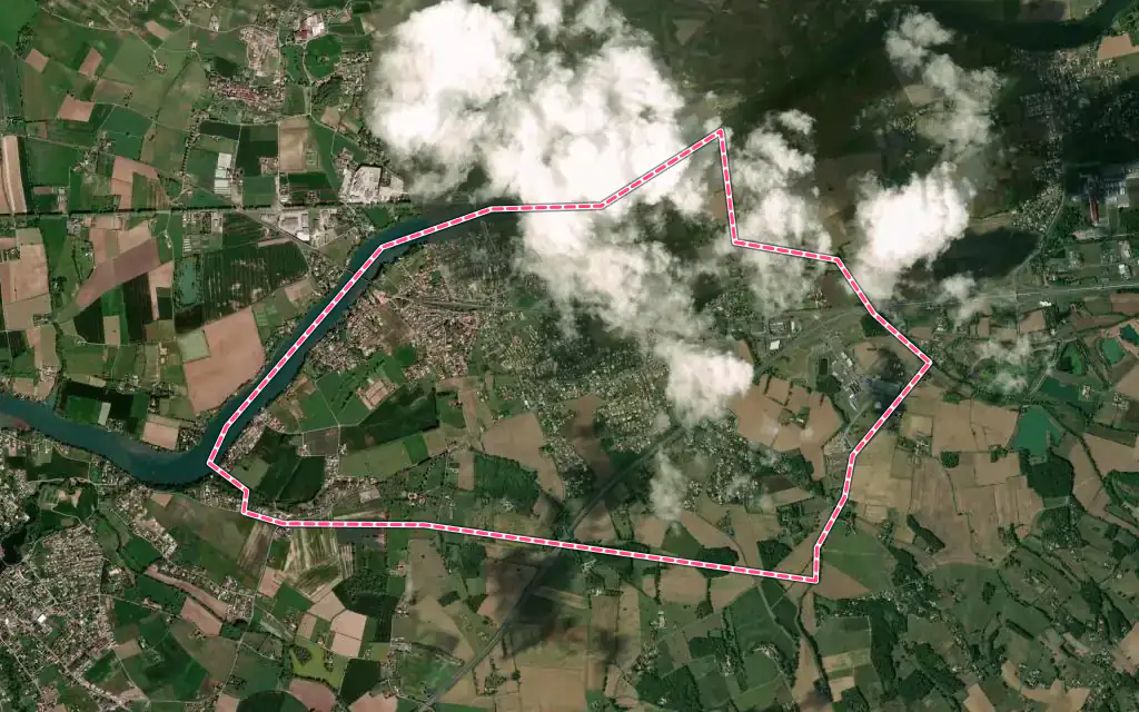 Vue satellite de Marssac-sur-Tarn avec ses contours administratifs