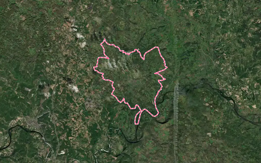 Vue satellite de Martel avec ses contours administratifs