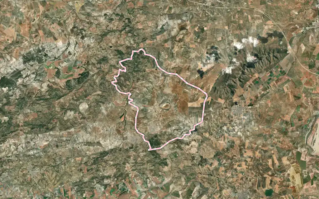 Vista satélite de Martín de la Jara con su contorno administrativo