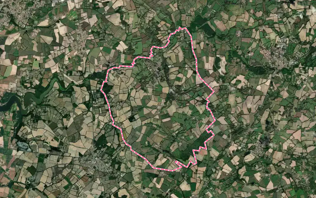 Vue satellite de Martinet avec ses contours administratifs
