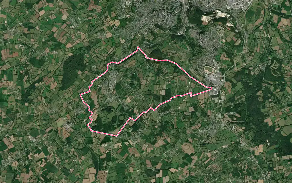 Vue satellite de Martinvast avec ses contours administratifs