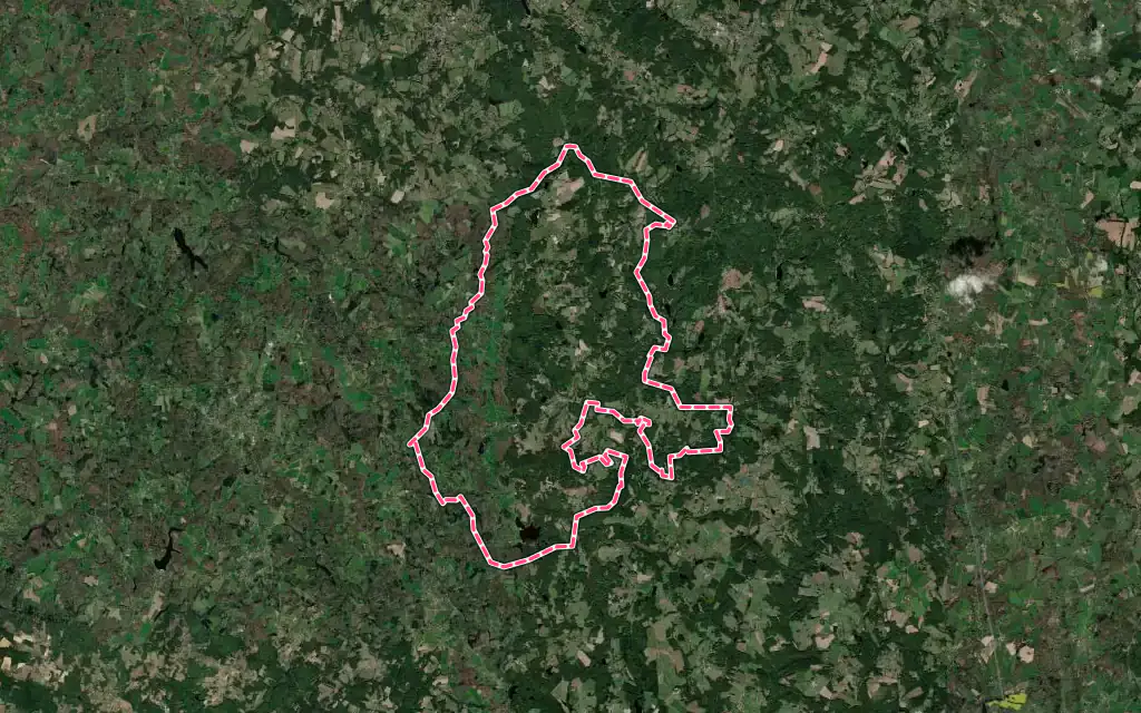 Vue satellite de Marval avec ses contours administratifs