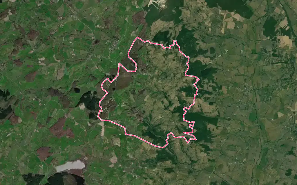 Vue satellite de Mary avec ses contours administratifs