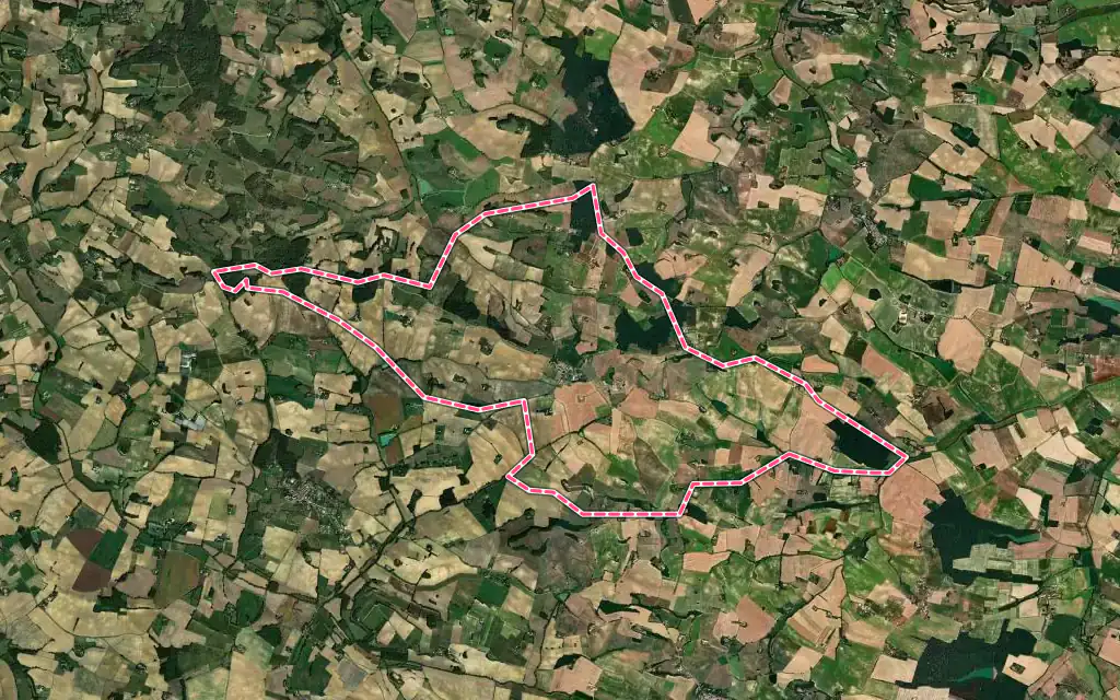 Vue satellite de Mas-d'Auvignon avec ses contours administratifs