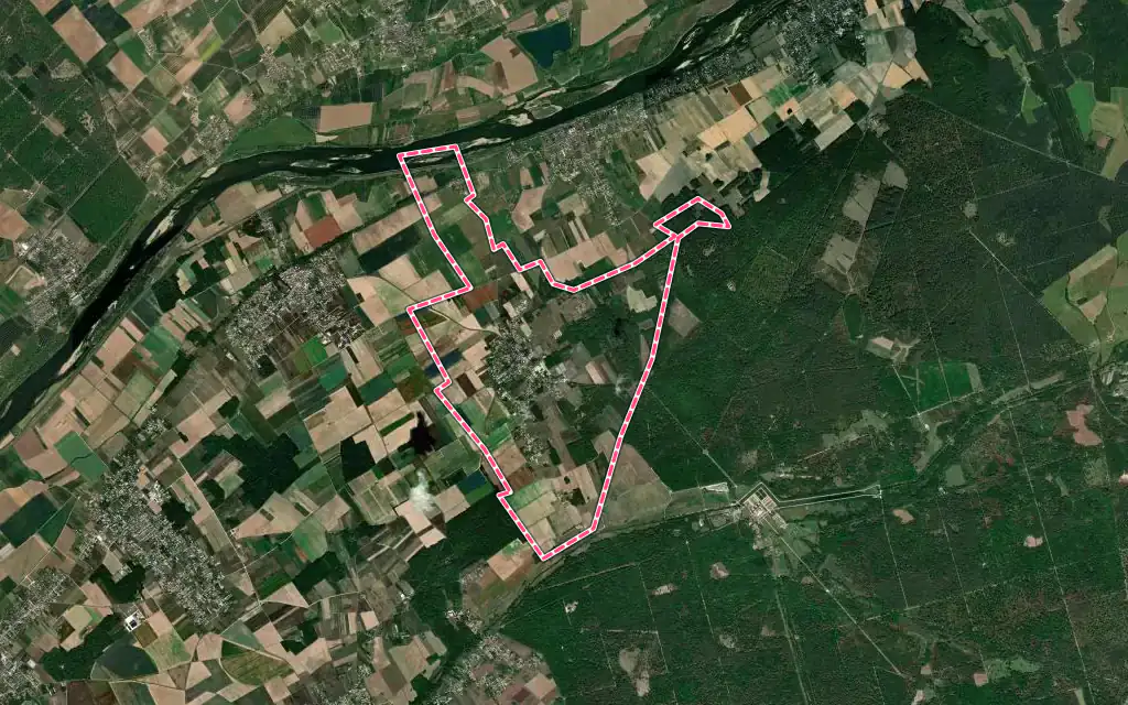 Vue satellite de Maslives avec ses contours administratifs