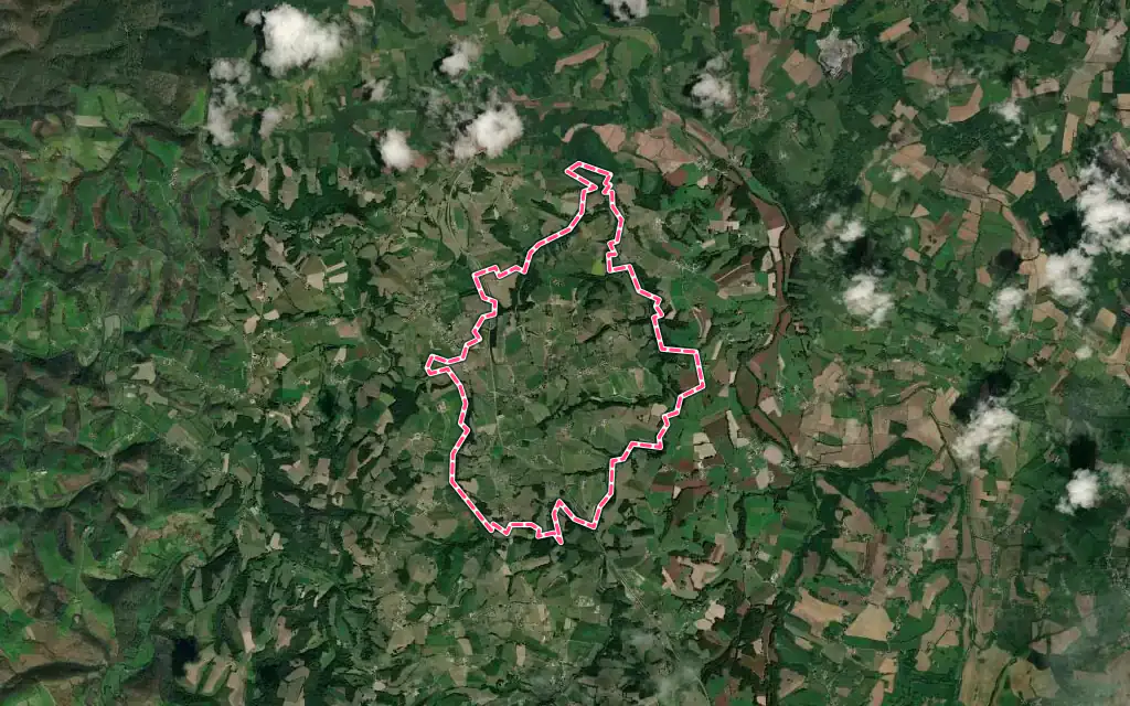 Vue satellite de Masparraute avec ses contours administratifs
