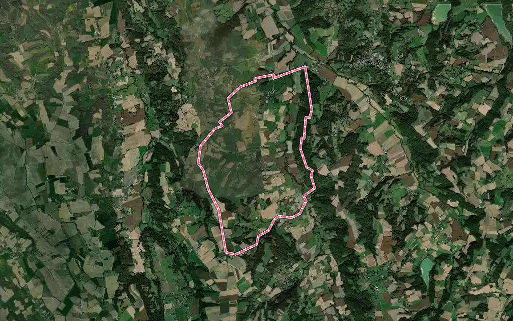 Vue satellite de Maspie-Lalonquère-Juillacq avec ses contours administratifs