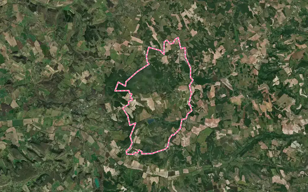 Vue satellite de Masquières avec ses contours administratifs