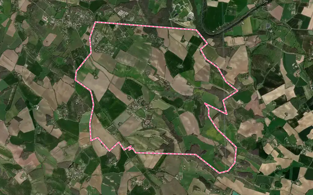 Vue satellite de Massac-Séran avec ses contours administratifs