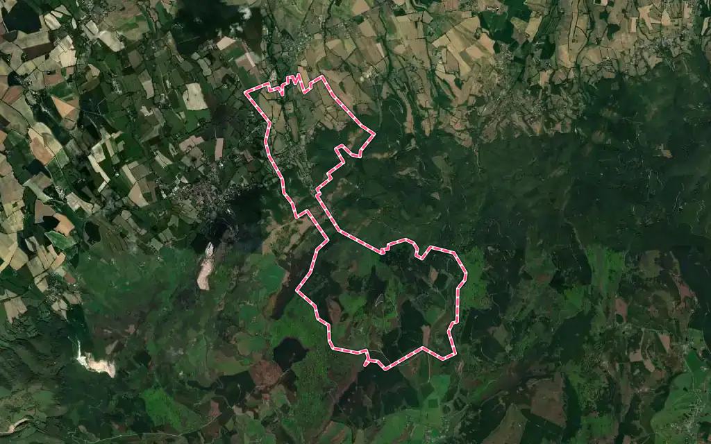 Vue satellite de Massaguel avec ses contours administratifs