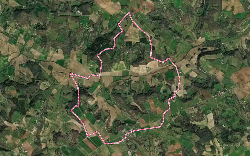Vue satellite de Massels avec ses contours administratifs