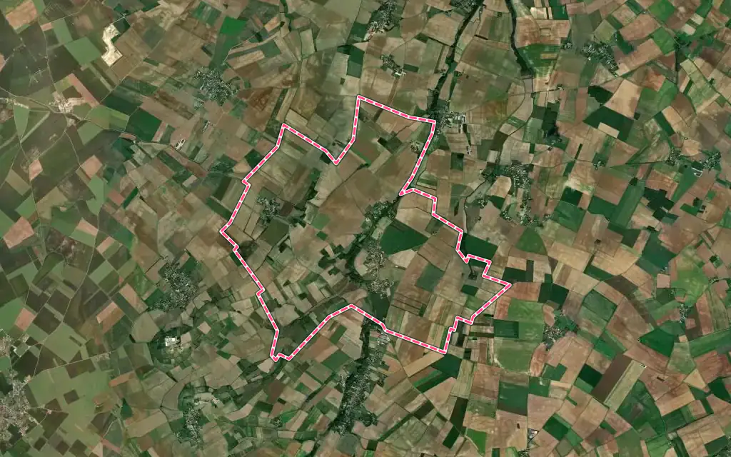 Vue satellite de Massognes avec ses contours administratifs