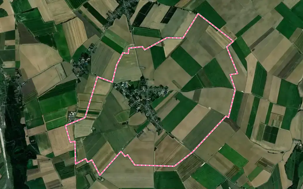 Vue satellite de Matigny avec ses contours administratifs