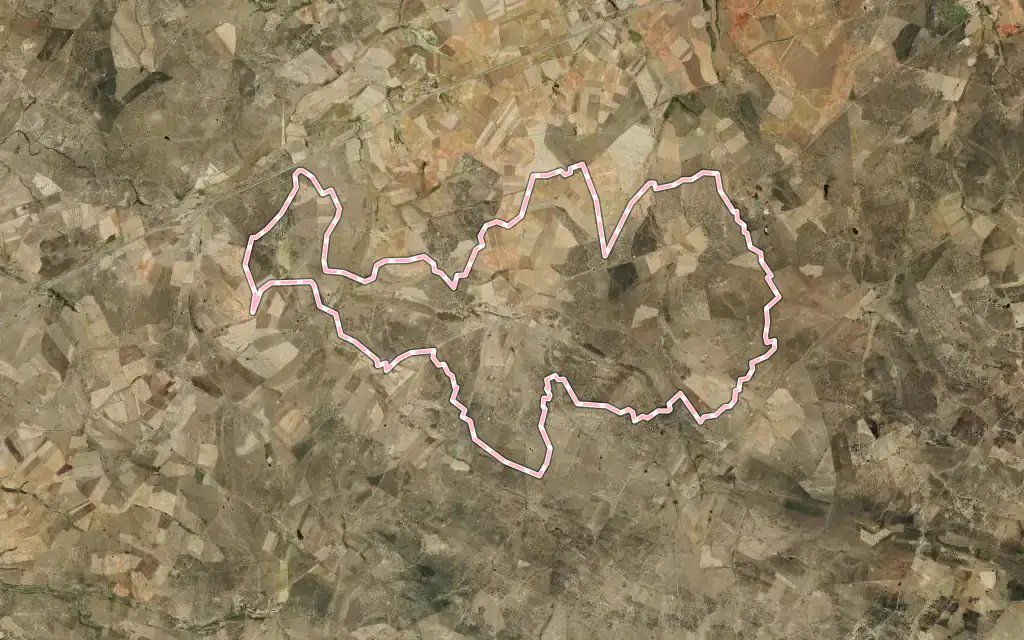 Vista satélite de Matilla de los Caños del Río con su contorno administrativo