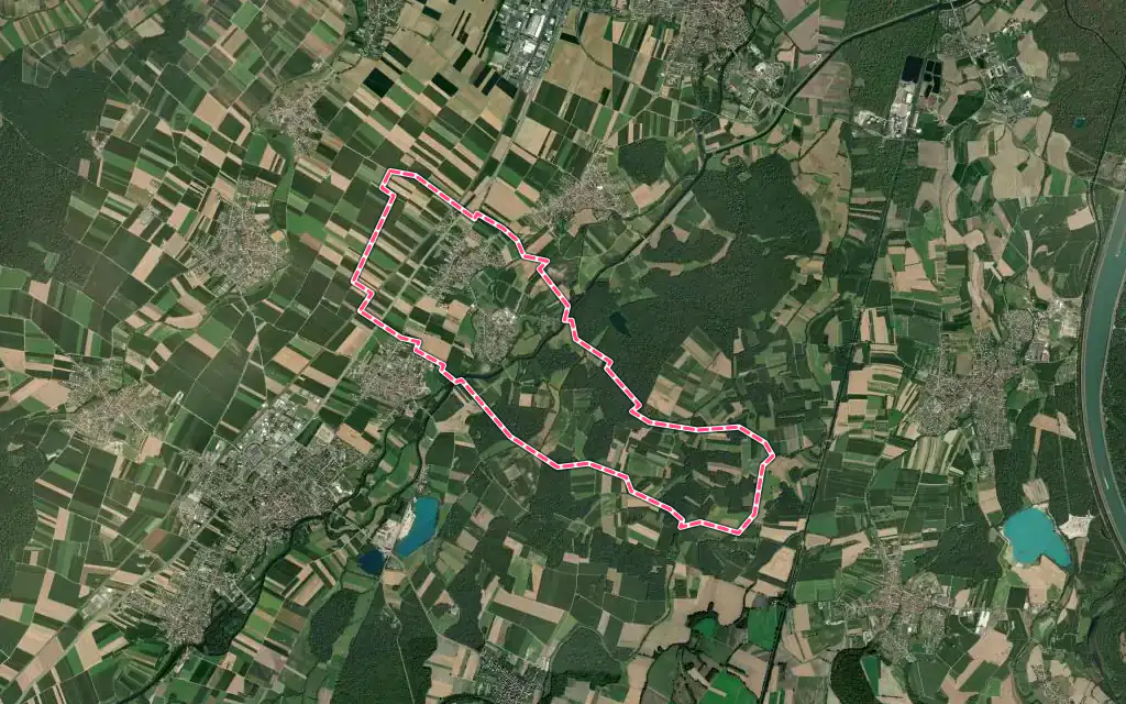 Vue satellite de Matzenheim avec ses contours administratifs
