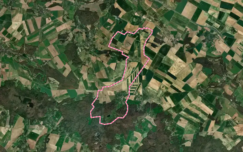Vue satellite de Maudétour-en-Vexin avec ses contours administratifs