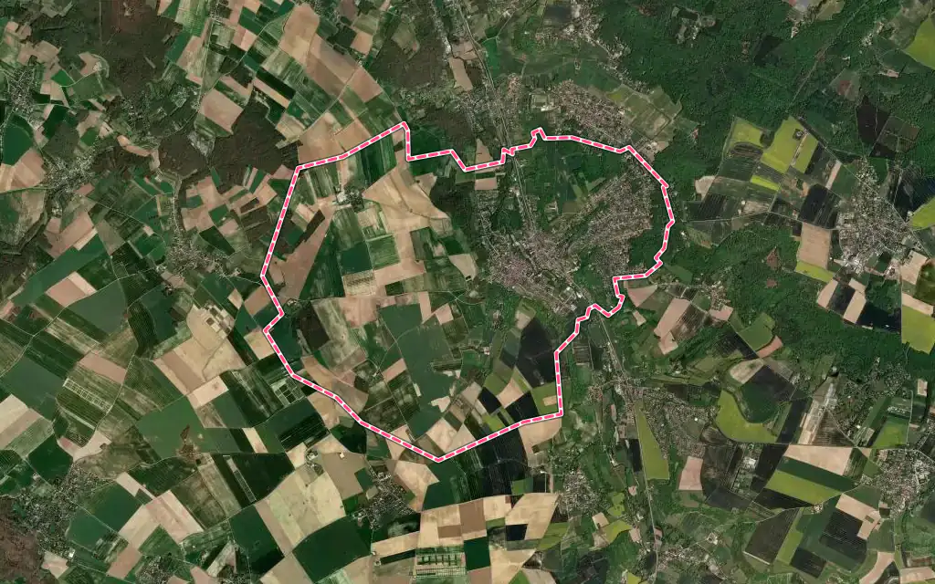 Vue satellite de Maule avec ses contours administratifs
