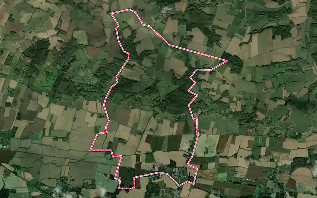 Vue satellite de Maulichères avec ses contours administratifs