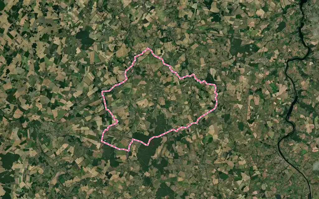Vue satellite de Mauprévoir avec ses contours administratifs