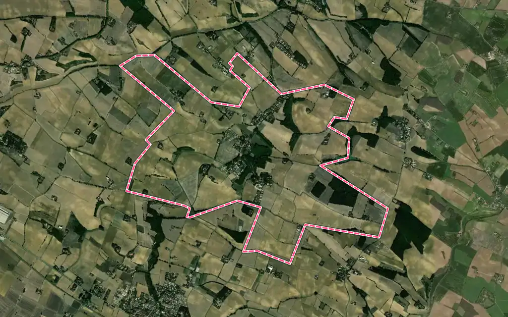Vue satellite de Mauremont avec ses contours administratifs