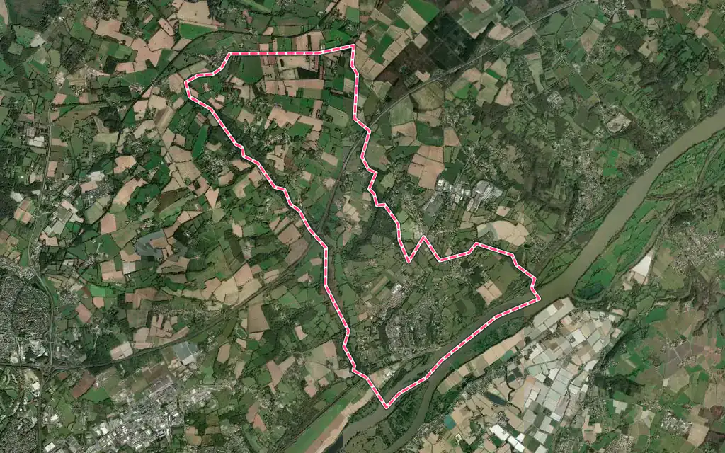 Vue satellite de Mauves-sur-Loire avec ses contours administratifs
