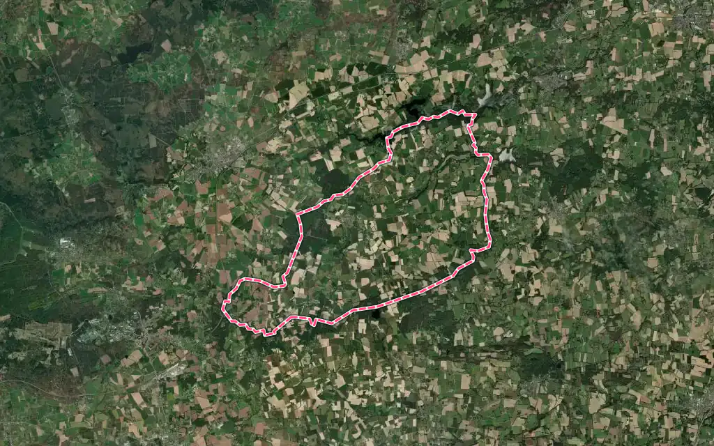 Vue satellite de Maxent avec ses contours administratifs
