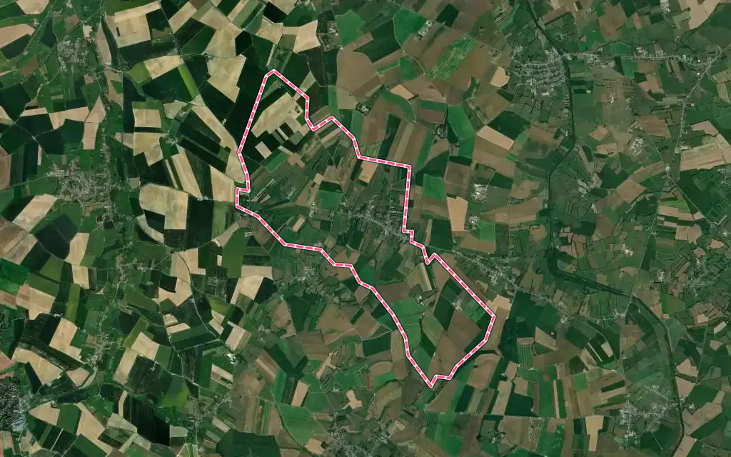 Vue satellite de Mazinghien avec ses contours administratifs