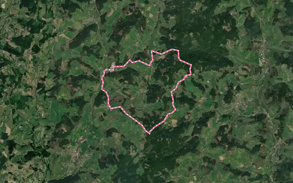 Vue satellite de Meaux-la-Montagne avec ses contours administratifs
