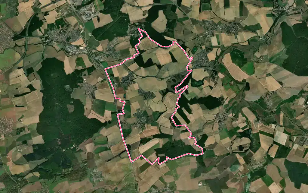 Vue satellite de Mécleuves avec ses contours administratifs