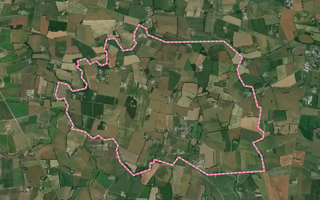 Vue satellite de Mée avec ses contours administratifs