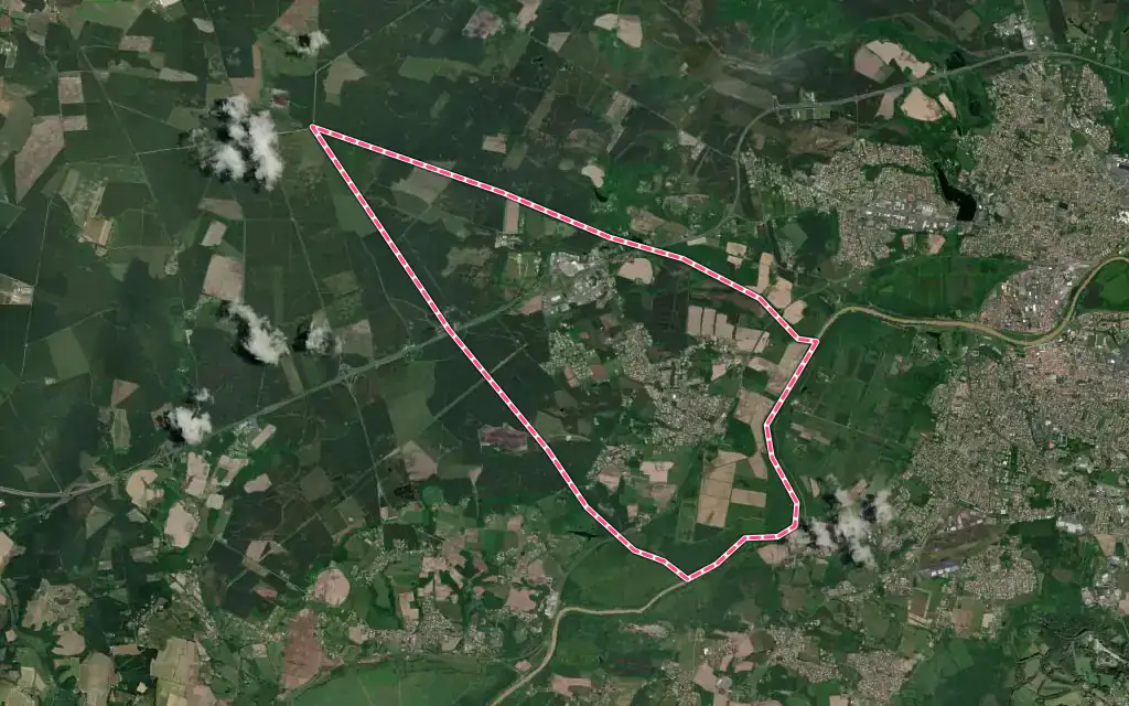 Vue satellite de Mées avec ses contours administratifs
