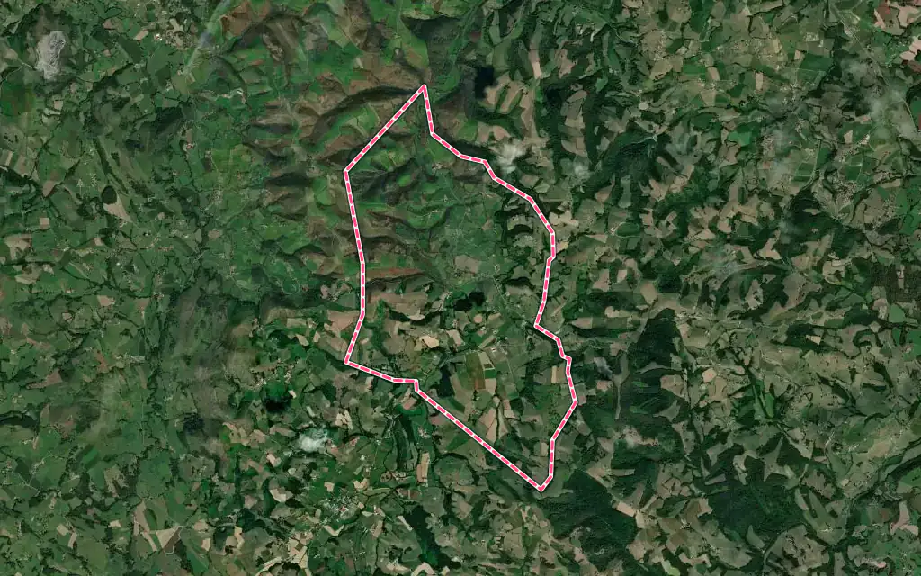 Vue satellite de Méharin avec ses contours administratifs