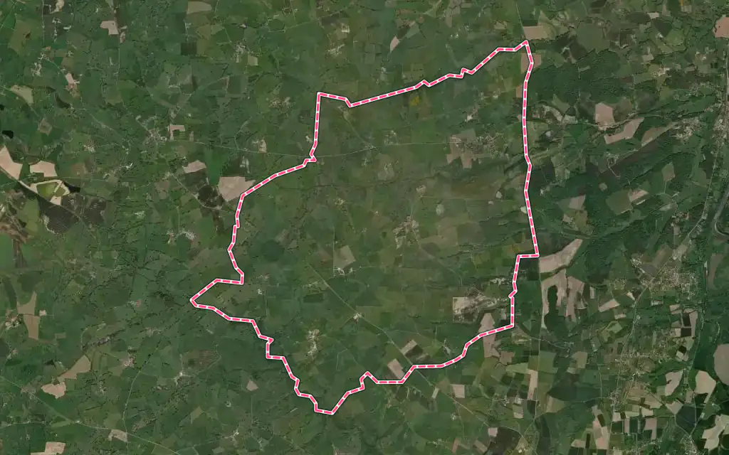 Vue satellite de Meillard avec ses contours administratifs