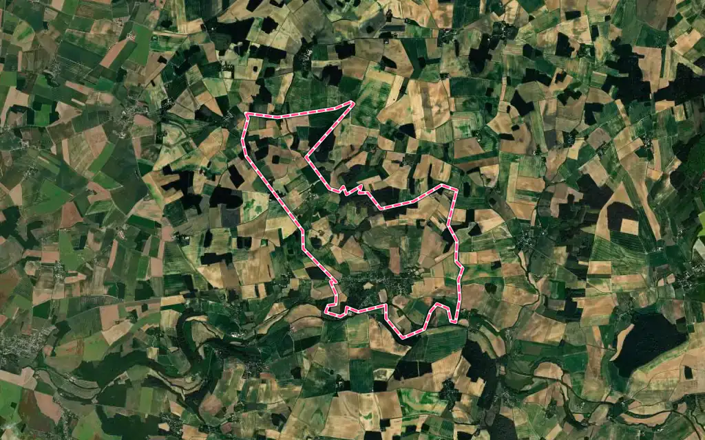 Vue satellite de Meilleray avec ses contours administratifs
