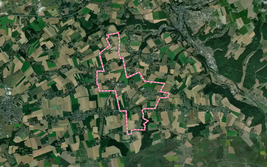 Vue satellite de Mélamare avec ses contours administratifs