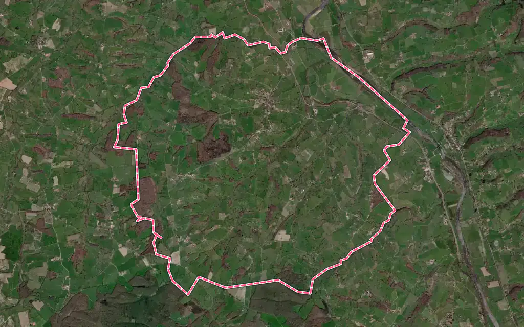 Vue satellite de Melay avec ses contours administratifs