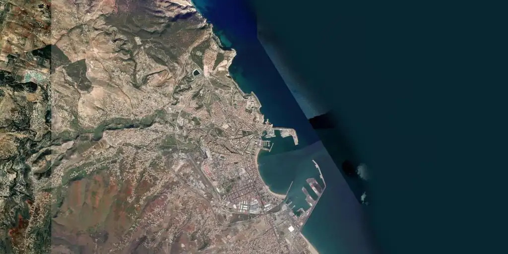 Vista satélite de Melilla