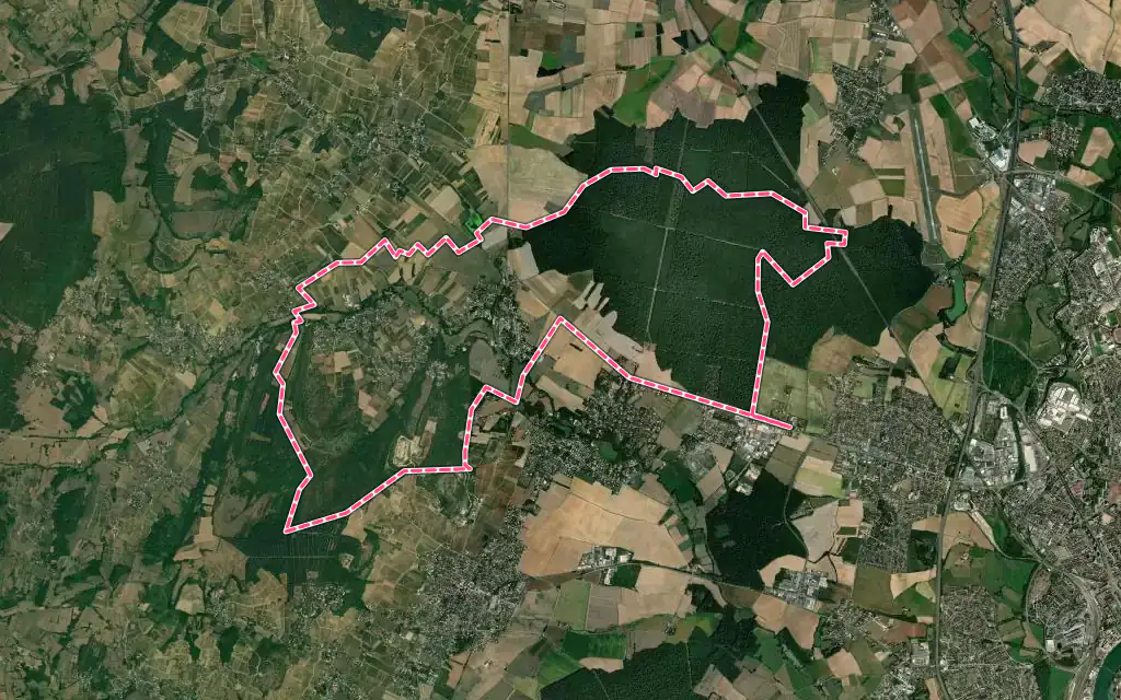 Vue satellite de Mellecey avec ses contours administratifs