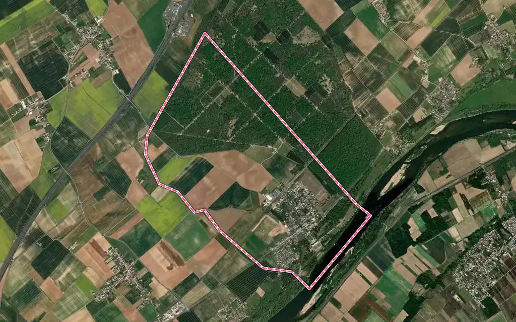 Vue satellite de Menars avec ses contours administratifs