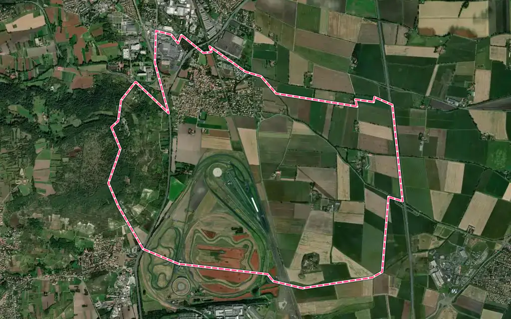 Vue satellite de Ménétrol avec ses contours administratifs