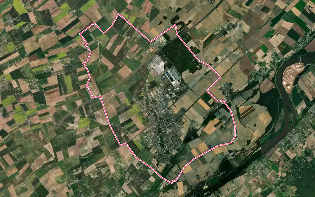 Vue satellite de Mer avec ses contours administratifs