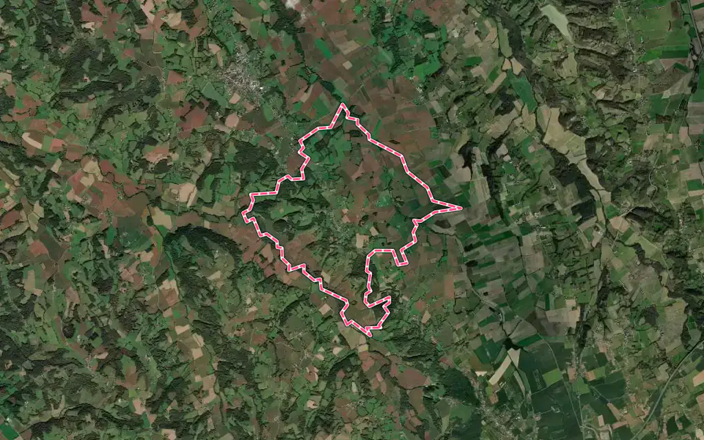 Vue satellite de Méracq avec ses contours administratifs