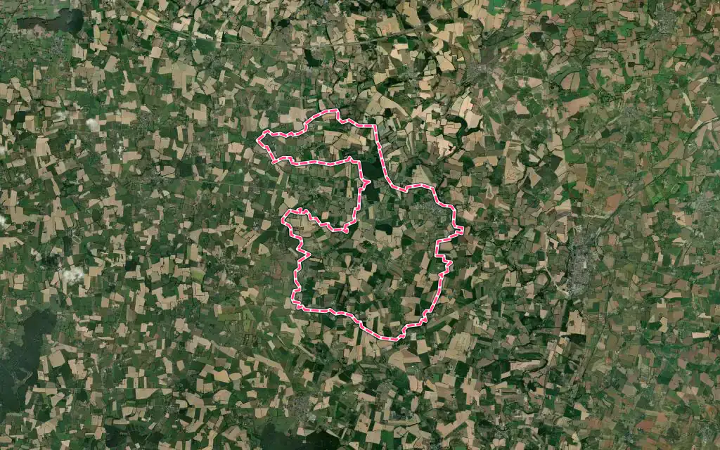 Vue satellite de Méral avec ses contours administratifs